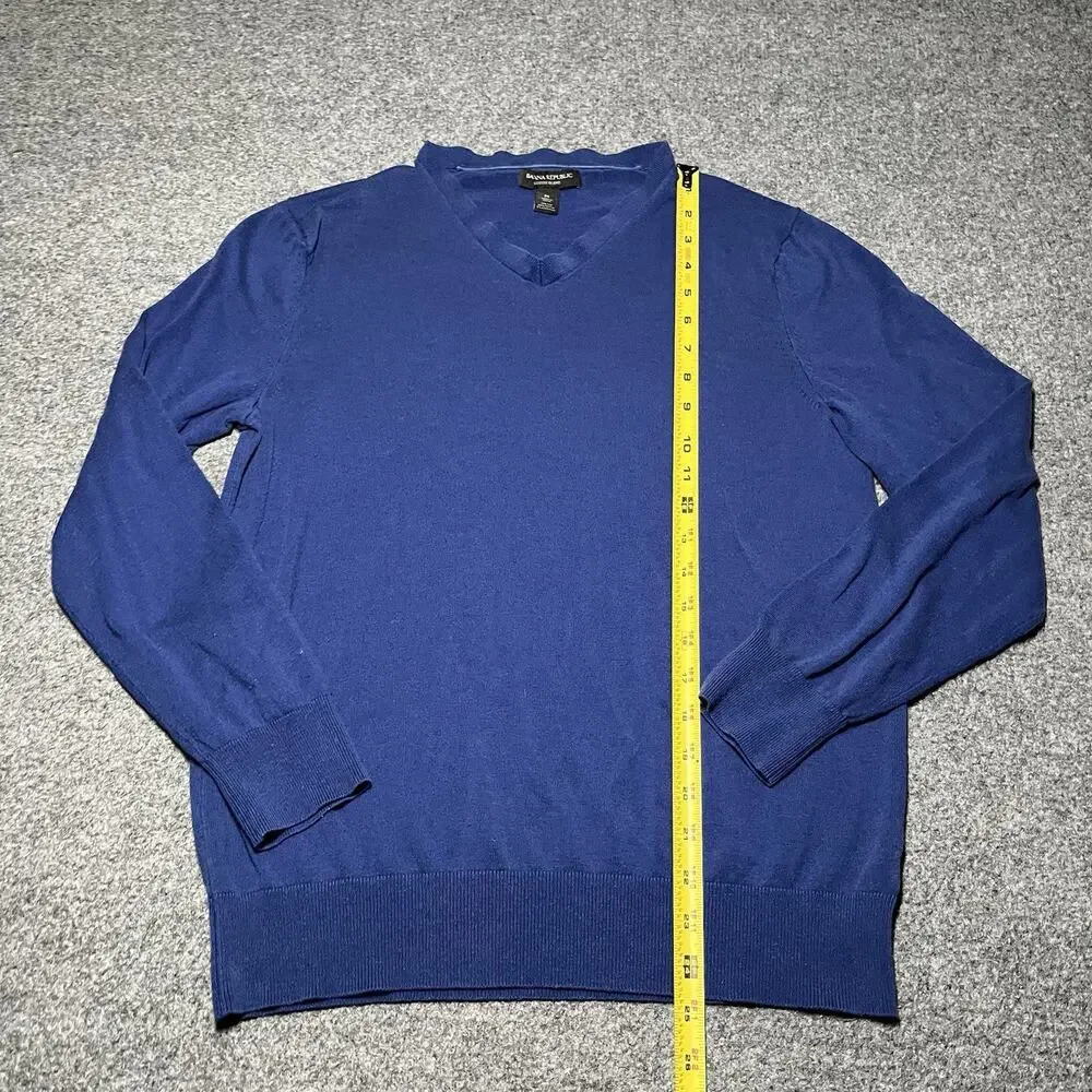 Banana Republic Sweater Mens Medium Luxury Blend V Neck Silk Cotton Cashmere